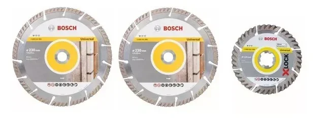Kit 2 disques diamant 230 mm + 1 disque X-Lock 125 mm Bosch Pro Universal