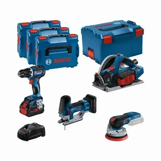 Bosch 18V ProCore 4-Tool Combo Kit: Plunge Saw, Jigsaw, Sander, Drill + 3 Batteries L-Boxx