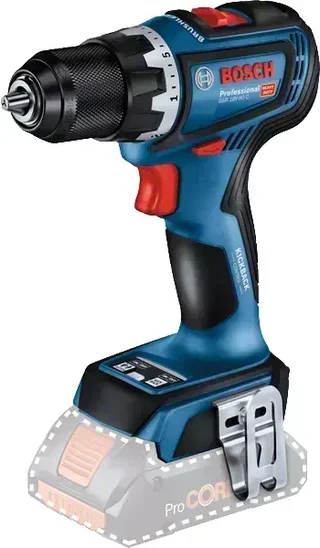 BOSCH 18V ProCore 4-teiliges Werkzeug-Set - Bohrschrauber, Winkelschleifer, Säbelsäge, Arbeitsleuchte mit Akkus und L-BOXX