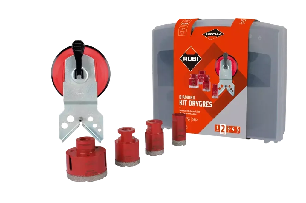 Set 6 Frese a Tazza Diamantate DRYGRES M14 Rubi Ø 6-68 mm per Foratura Ceramica e Gres