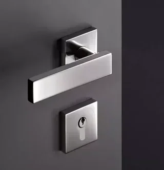 Ensemble béquille rosace carrée inox brossé HEWI 185XAH avec clé