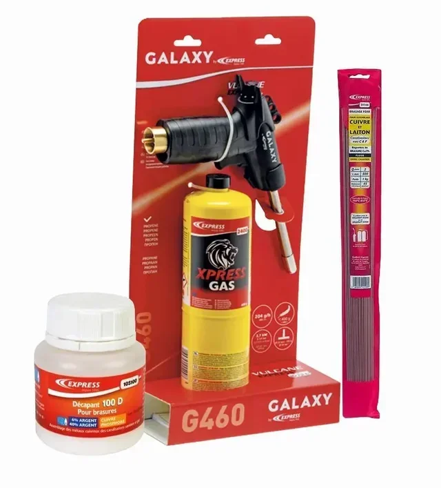 Kit brasure chalumeau plombier professionnel GUILBERT EXPRESS 94050 avec pistolet Vulcane One et cartouche gaz 400g