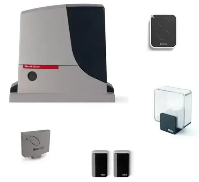 Kit automatisme portail coulissant NICE ROBUS 500 HS 24V 500kg - Motorisation rapide 44cm/s