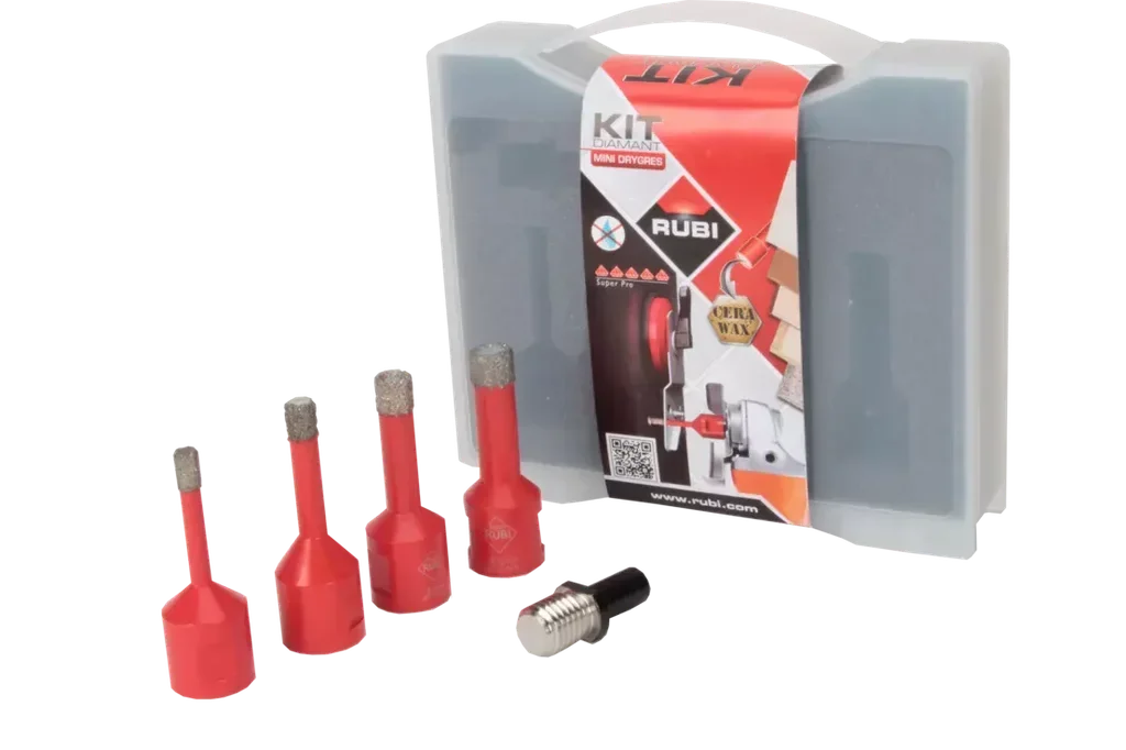 Kit Seghe a Tazza Diamantate Rubi Mini Drygres 6-12mm Ceramica Gres Porcellanato
