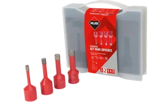 Kit Seghe a Tazza Diamantate Rubi Mini Drygres 6-12mm Ceramica Gres Porcellanato
