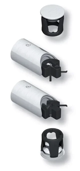 Türgriff-Set DIVA XX DS Edelstahl 304 Ø35mm - Halterungen und Endkappen Ref DS7353