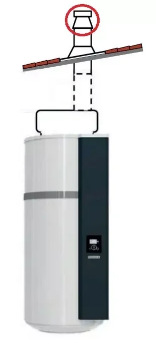 Schwarzes konzentrisches Wand-Saugnapf-Kit Ø 80/125 für THERMOR Wärmepumpen-Warmwasserbereiter