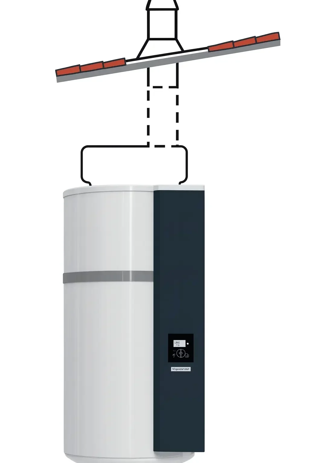 Kit ventouse concentrique murale noir Ø 80/125 pour chauffe-eau thermodynamique THERMOR