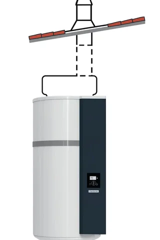 Schwarzes konzentrisches Wand-Saugnapf-Kit Ø 80/125 für THERMOR Wärmepumpen-Warmwasserbereiter