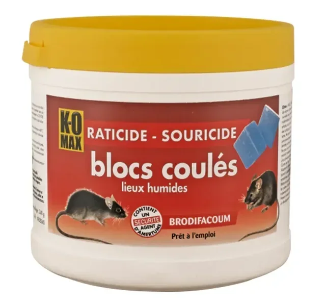 KOMAX Raticide Blocs 240g - Anti-rongeurs résistants efficace
