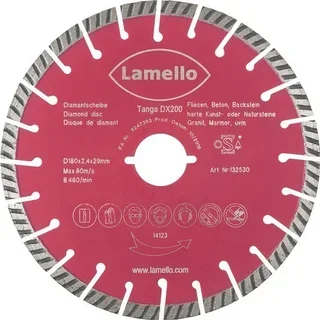Lame scie circulaire diamantée Ø180 mm LAMELLO coupe béton brique 60mm