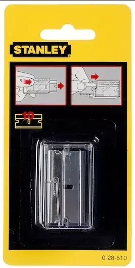 Stanley 0-28-510 Lame di Ricambio per Raschietto 10 Pezzi - Acciaio Temprato 40 mm