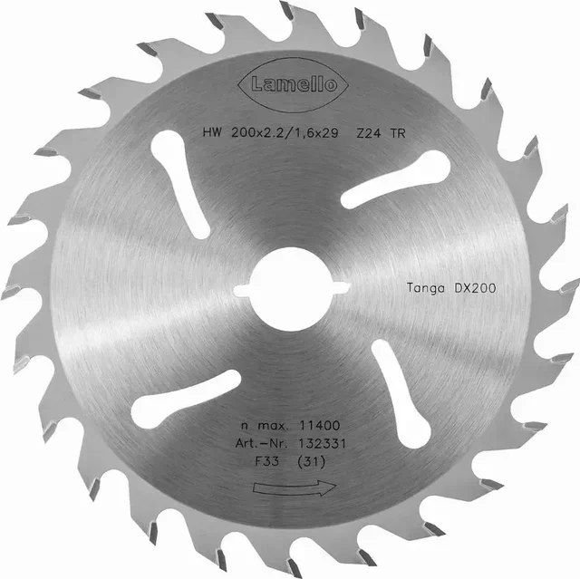 Lame scie circulaire Ø200 mm LAMELLO Z24 métal dur coupe fenêtre bois 70 mm