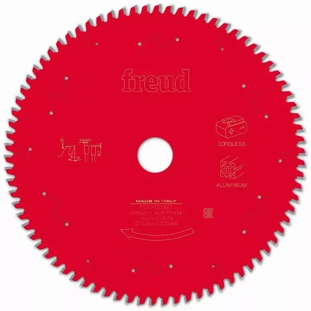 Lame scie circulaire FREUD aluminium cuivre laiton plastique scie onglet F03FS09