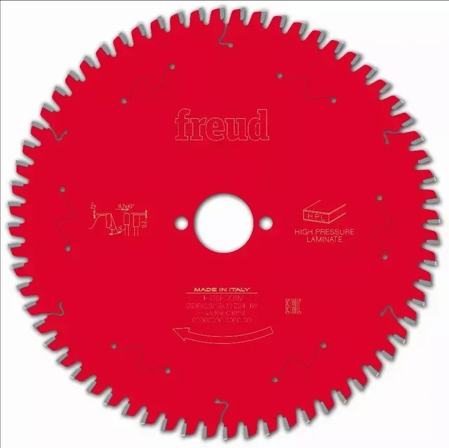 Lame scie circulaire FREUD panneaux mélaminés HPL coupe onglet F03FS