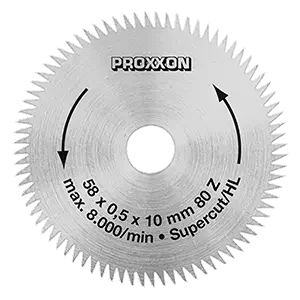Proxxon 28014 Kreissägeblatt Ø58mm 80 Zähne Holz Kunststoff