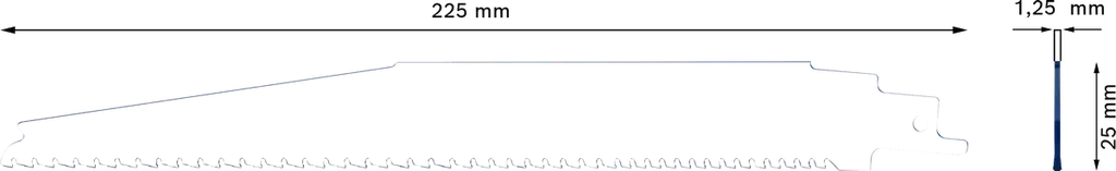 Lame scie sabre Bosch Expert S 1167 XHM 225 mm démolition bois métal carbure