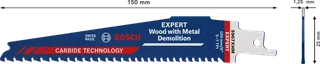 Lame scie sabre Bosch Expert Carbure S 967 XHM 150mm bois métal 10 pièces
