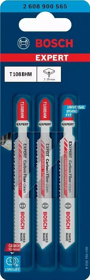 Lame scie sauteuse BOSCH Expert T108BHM 92 mm carbure métal - Lot 3