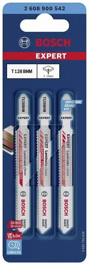 Lame scie sauteuse Bosch T128BHM 92mm spécial stratifié lot 3