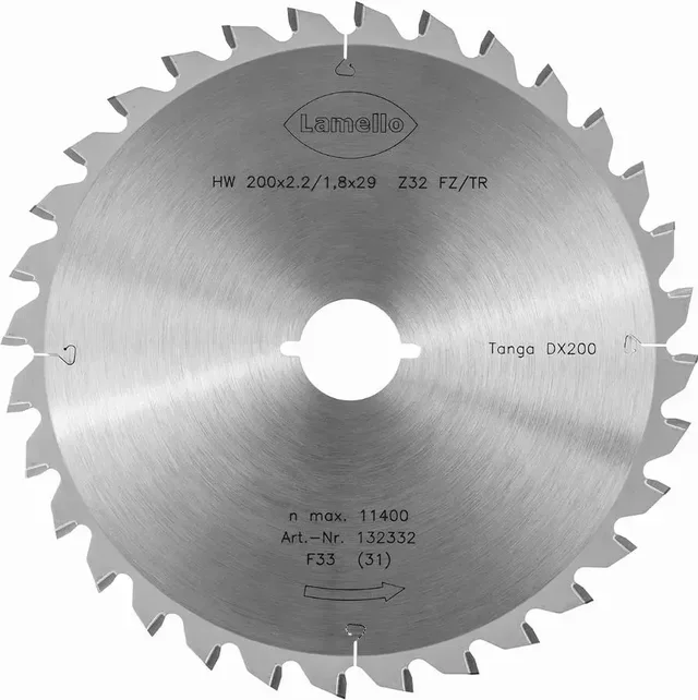 Lame scie circulaire carbure Ø200 mm aluminium profondeur 70 mm LAMELLO Z32
