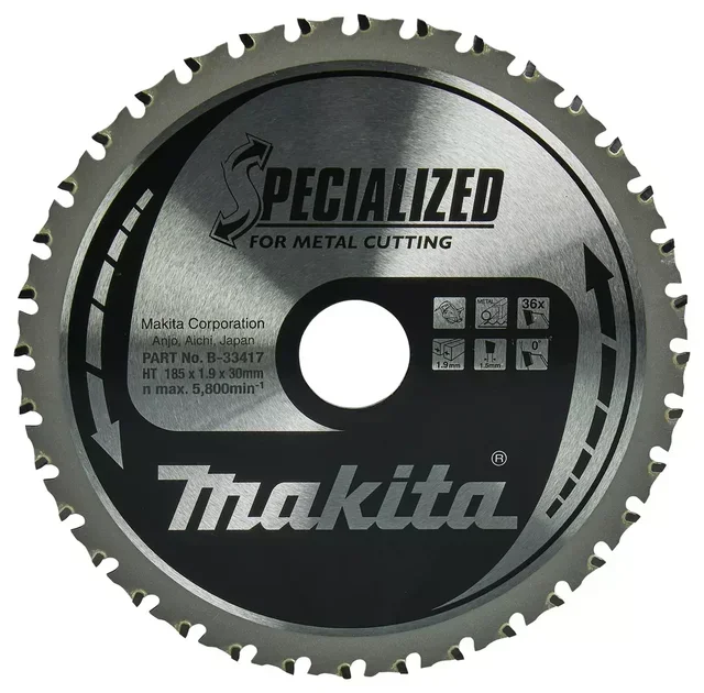 Lame scie circulaire Makita B-33417 Ø185mm 36 dents carbure TCT acier