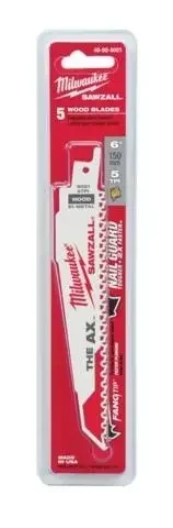 Lame Seghetto Alternativo MILWAUKEE AX 150mm Legno 5 Denti Set 5