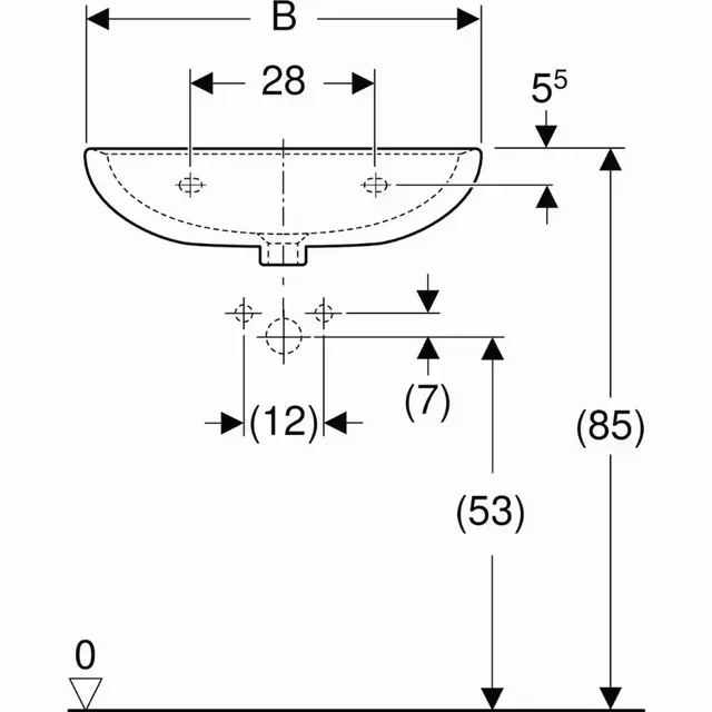 Lavabo Bastia GEBERIT 501.605.00.1 - Vasque Salle de Bain Design Épuré
