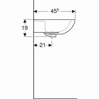 Lavabo Bastia GEBERIT 501.606.00.1 avec équerres de montage et consoles porte-serviettes