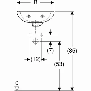 Lavamanos Geberit Bastia 40 cm con rebosadero asimétrico visible