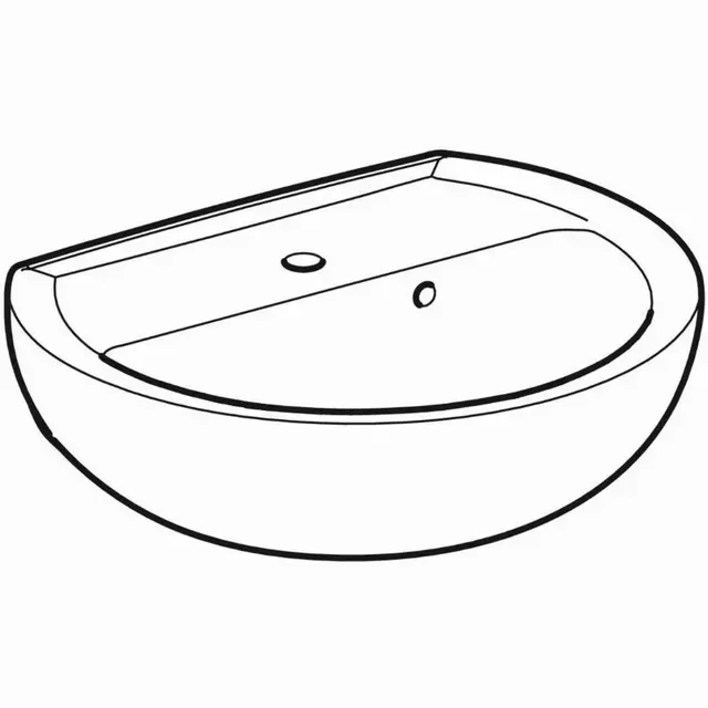 Lave-mains Geberit Bastia 40 cm trop-plein asymétrique apparent