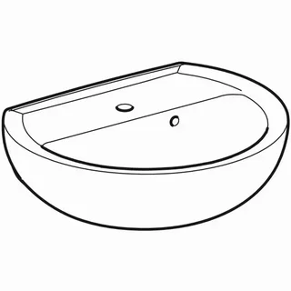 Lavabo Geberit Bastia 45 cm bianco con troppopieno asimmetrico