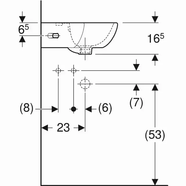 Lavabo ad angolo Bastia GEBERIT compatto per WC