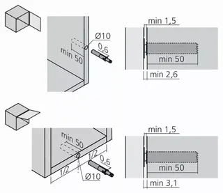Loqueteau à bascule court LMC LOQ1004 Tip-On pour porte en applique