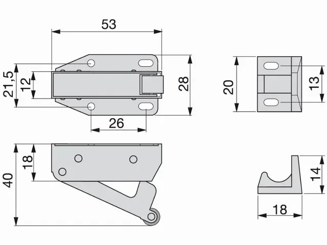 Loqueteau ressort EMUCA Tip Latch zingué 9109005
