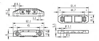 Loqueteau aimant LS MONIN 6 kg PVC blanc réf. 211410