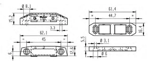 Loqueteau aimant LS MONIN 6 kg PVC blanc réf. 211410