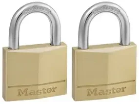 Lot de 2 cadenas Master Lock 40 mm laiton massif sécurité anti-crochetage