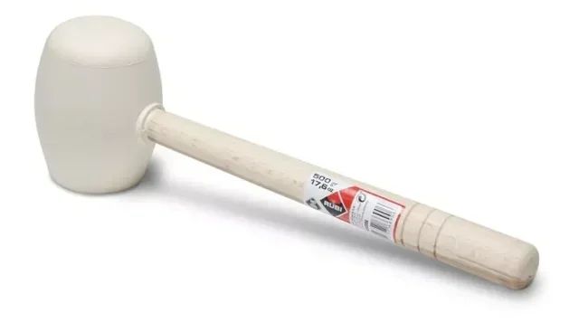 RUBI 66906 Maglio di Gomma Bianco 500g - Punta Tonda Martello Piastrelle