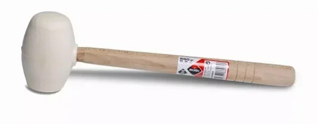 Martello di Gomma Bianco RUBI 250g Punta Tonda Posa Piastrelle 66905