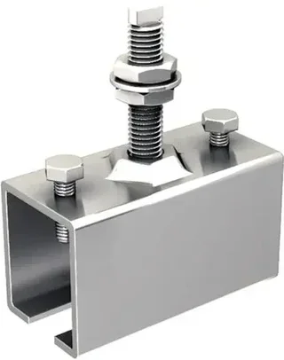 Staffa di supporto 6256 MC con gambo corto per guida 65x55 mm - Fissaggio zincato bianco