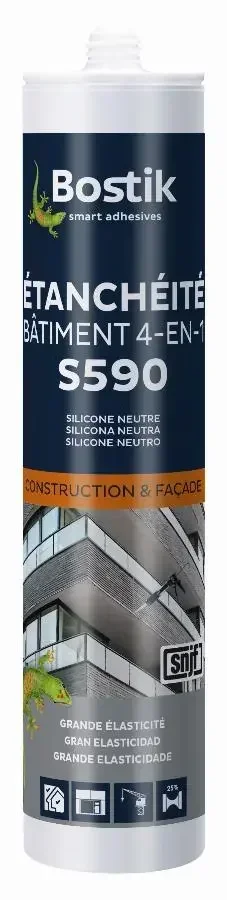 Mastic silicone neutre Bostik S590 4 en 1 étanchéité bâtiment 306158