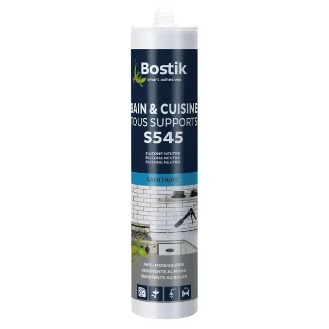 Mastic silicone S545 BOSTIK étanchéité cuisine salle de bain anti-moisissure