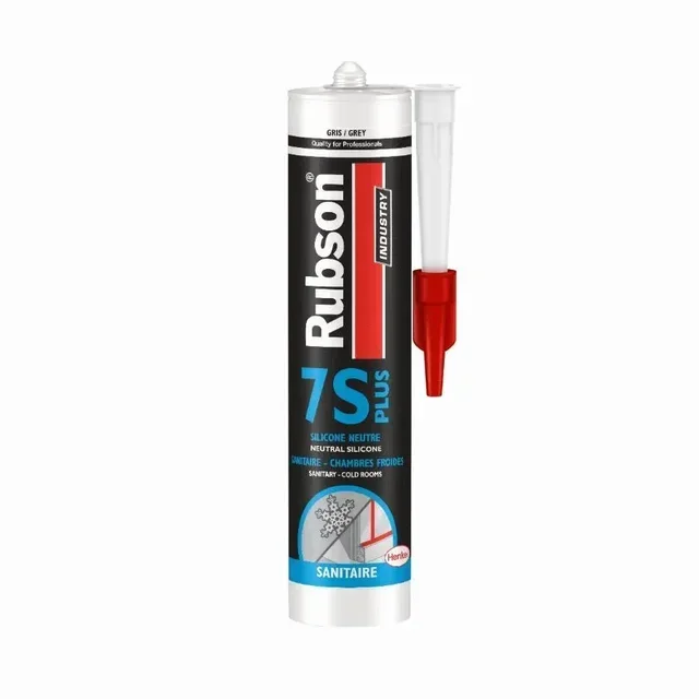 Mastic silicone neutre Rubson 7S+ chambre froide 310ml transparent