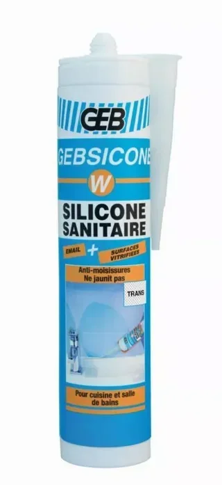 Mastic silicone GEB Gebsicone W translucide 310 ml - Cartouche 893251