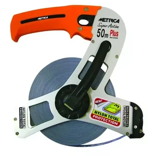 Long steel tape measure Super Action Plus Metrica 50m - patented ergonomic handle, magnetic hook