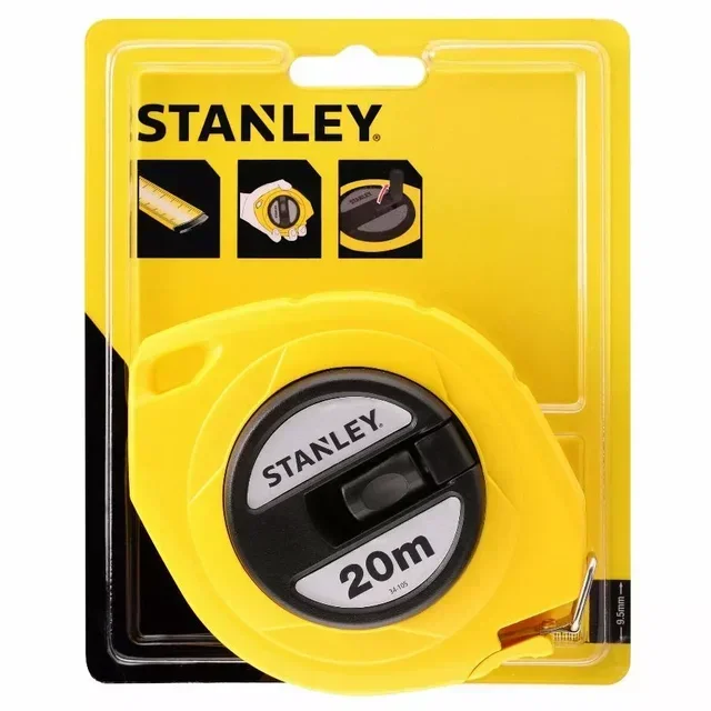 Mètre ruban acier Stanley 20m 0-34-105 boîtier ABS jaune antichoc