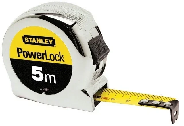 Flessometro Stanley Powerlock 5m x 19mm Guscio ABS Cromato Professionale