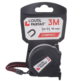Professionelles Stahlmaßband 3m doppelt skaliert magnetisch