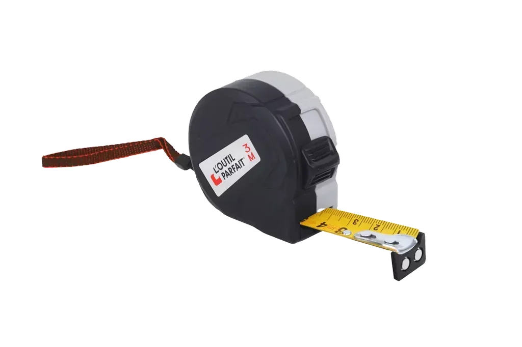 Professionelles Stahlmaßband 3m doppelt skaliert magnetisch
